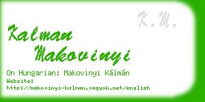 kalman makovinyi business card