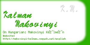 kalman makovinyi business card